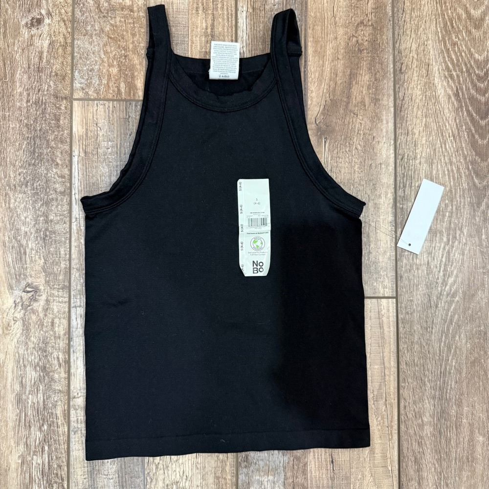 No Boundaries Womens Seamless Tank Top Black Soot Size S 4-6 NB25100162796 NWT